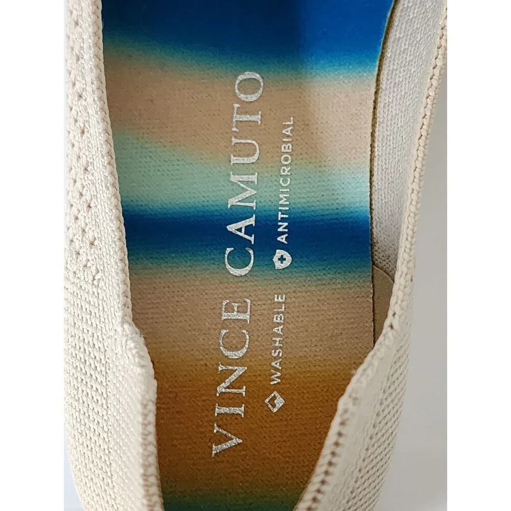 New Vince Camuto Washable Knit Slip-On Shoes Cabreli Bone Off White 7 M